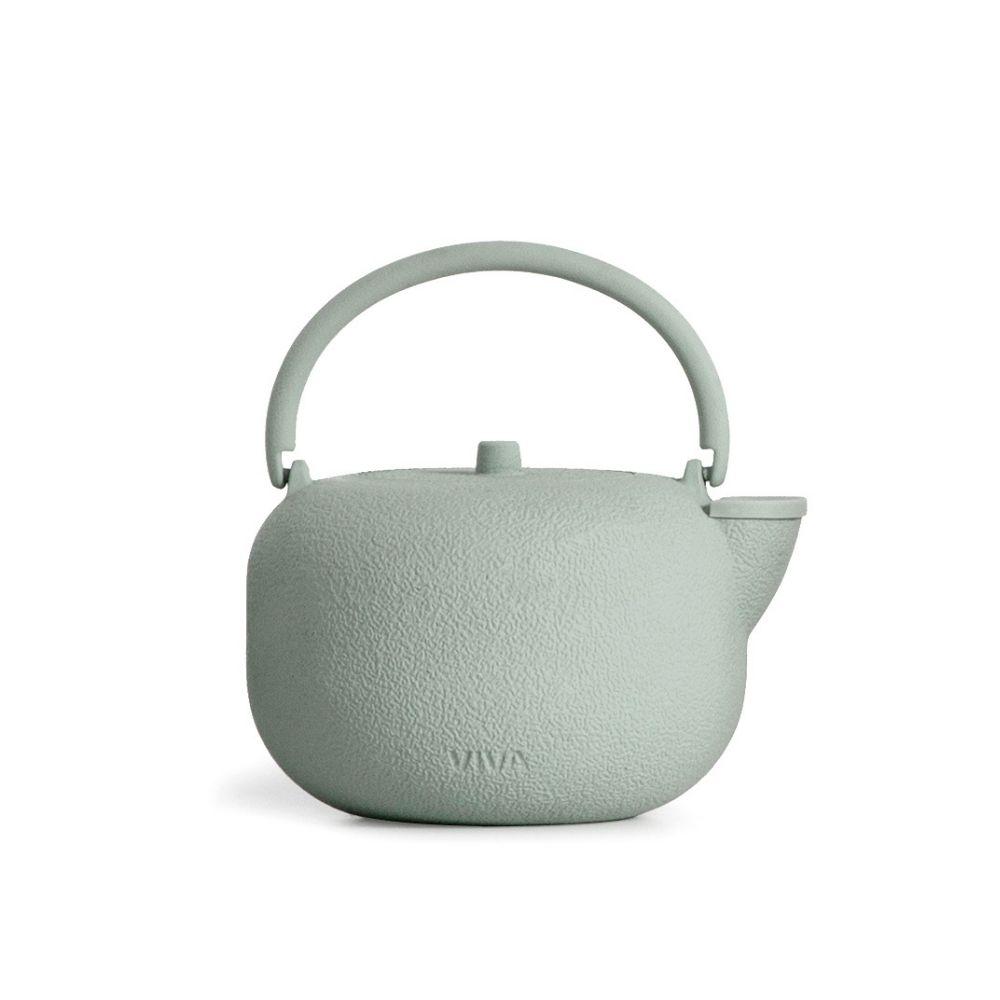 Tetera de hierro fundido verde menta