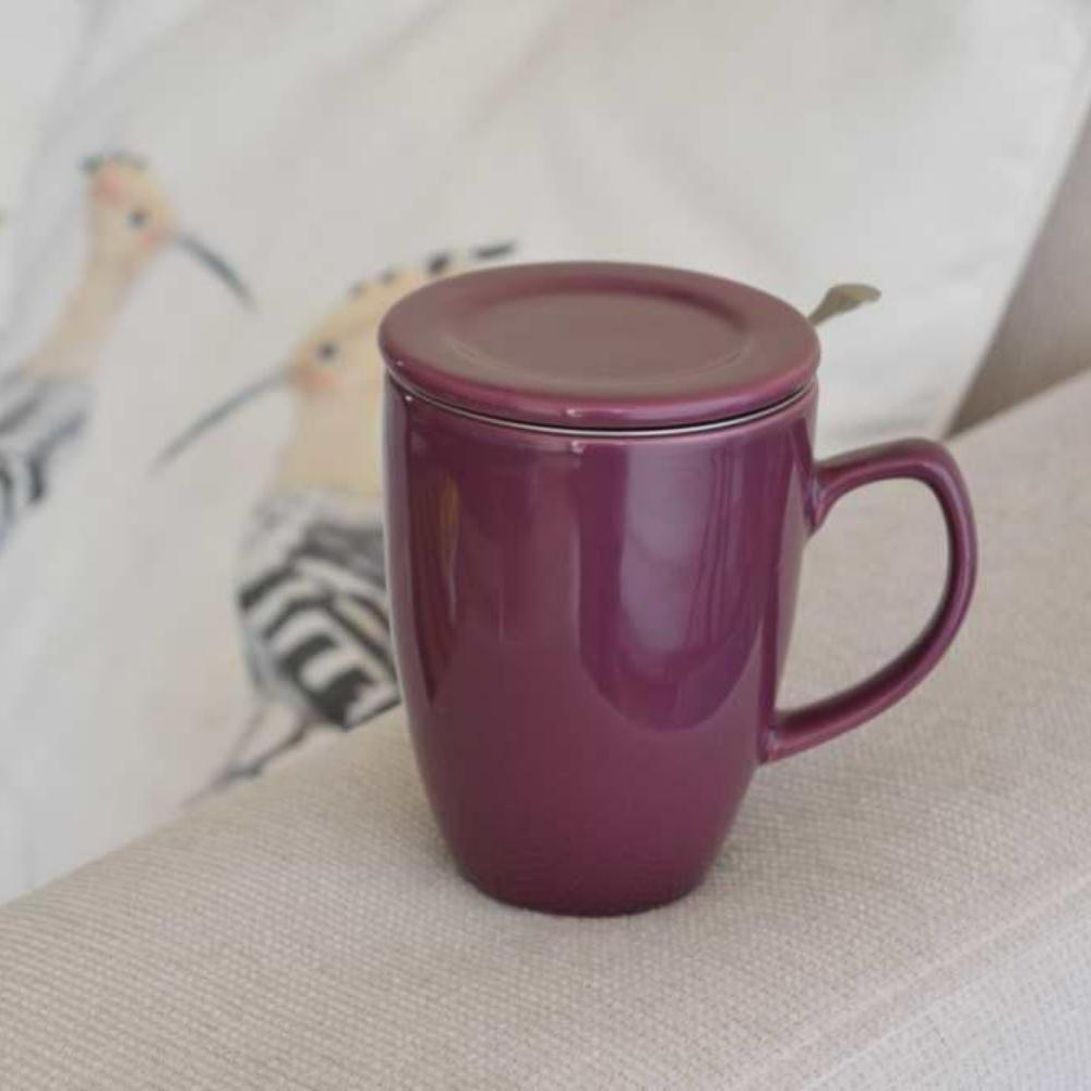 Mug con infusor purpura