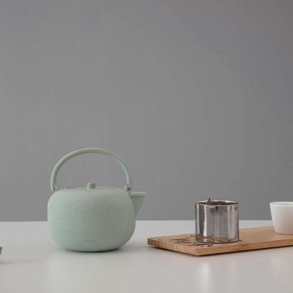 Tetera de hierro fundido verde menta 3