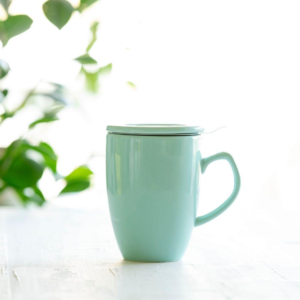 Mug con infusor verde pálido 2