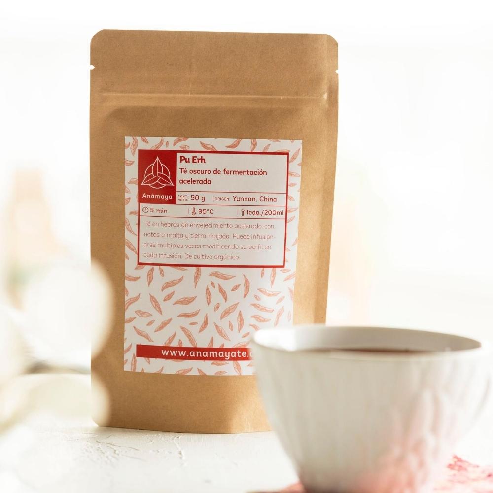 Té rojo Pu Erh madurado Kraft compostable